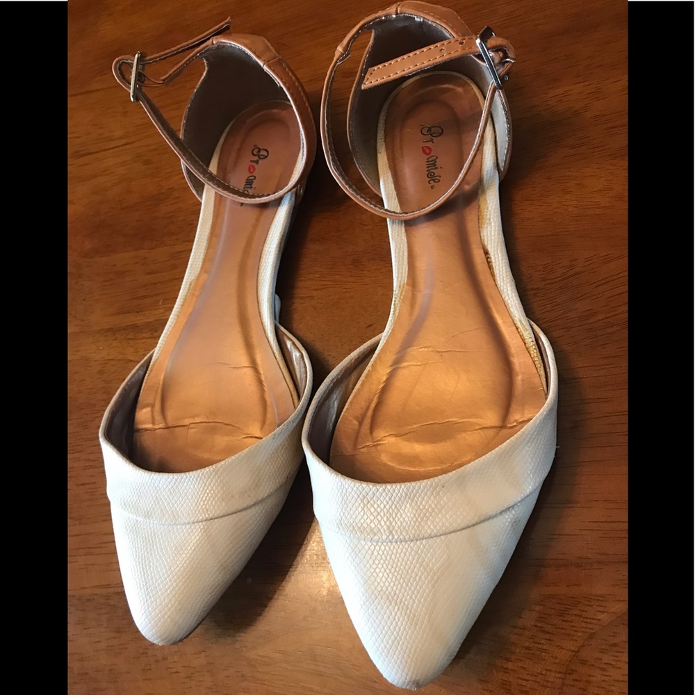 GUC snakeskin/cheetah cream/brown flats sz 6.5